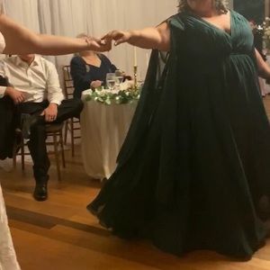 Dramatic sleeve gown